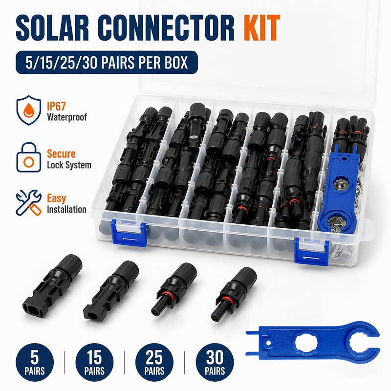 Solar Cable Mc4 Connector - 5/15/25/30 Photovoltaic Solar Panel Connector Set,