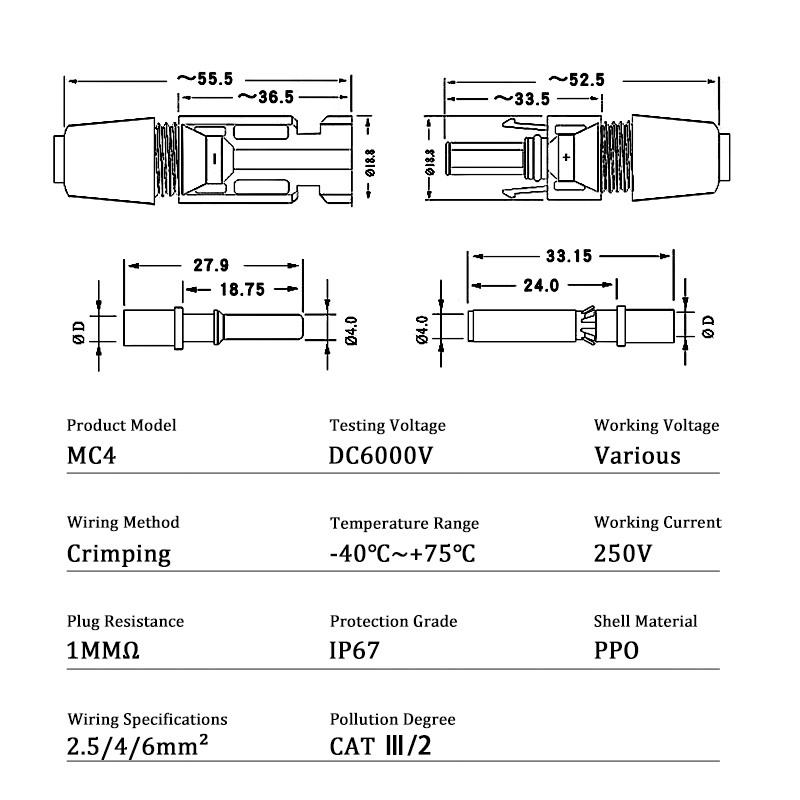 10/20/50/100/300/400PCS Photov - Solar Cable Mc4 Connector recension och pris